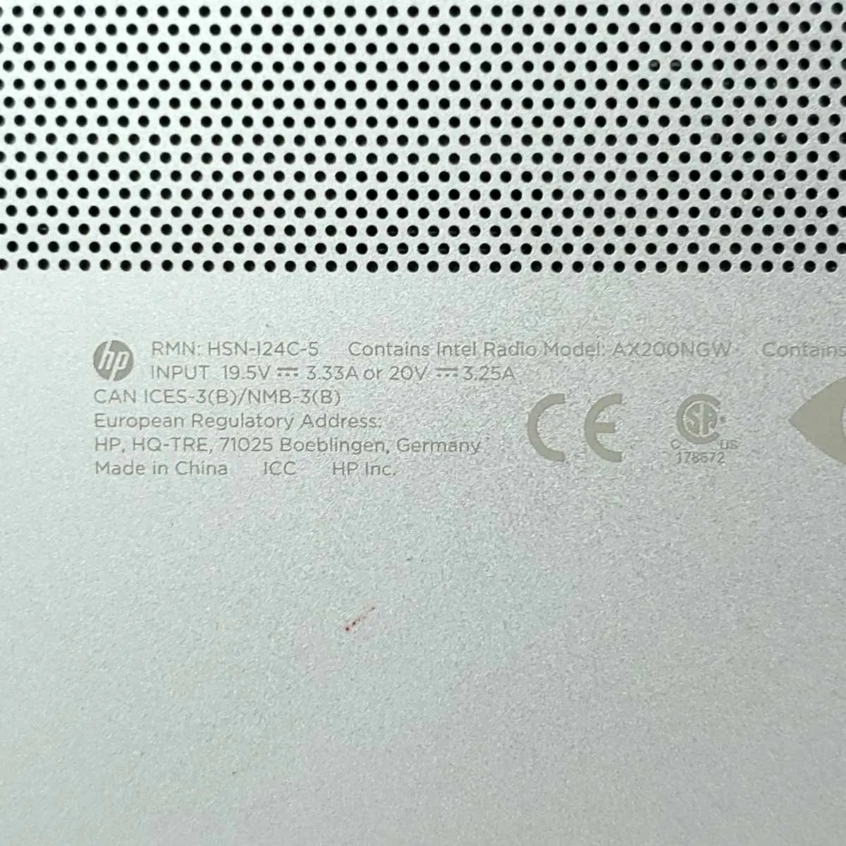 hp elitebook 850 g6 i7-8565u laptop computer data label