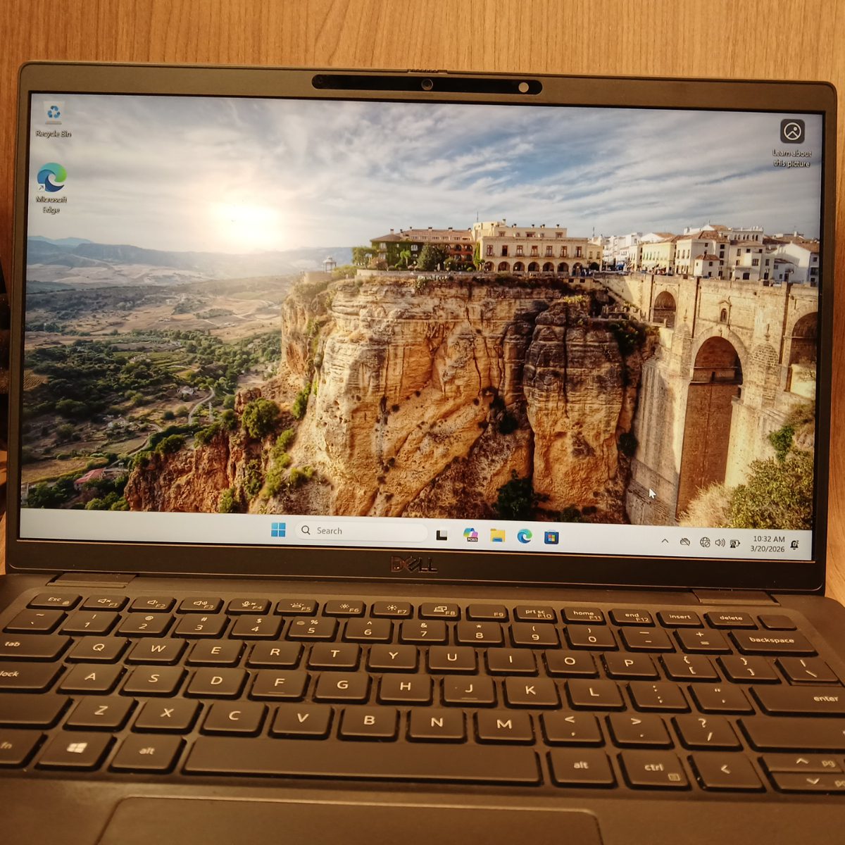 Dell Latitude 7410 laptop front view powered on with Windows 11 display