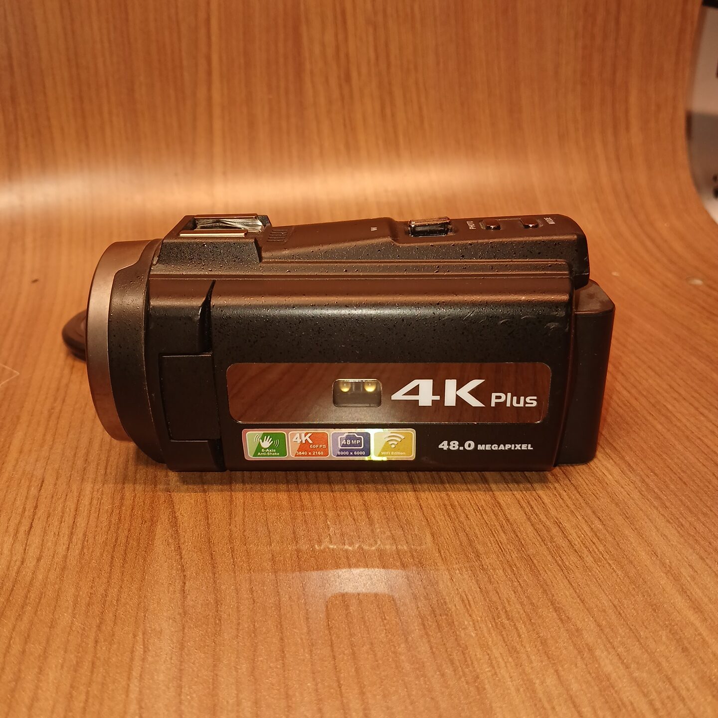 HDV-514K Plus digital camcorder side view showing 4K Plus branding and 48MP label