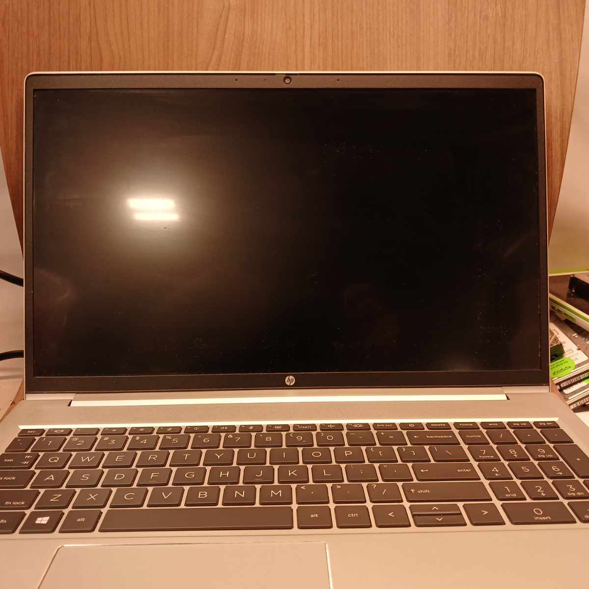 HP ProBook 450 G8 laptop front view with display off