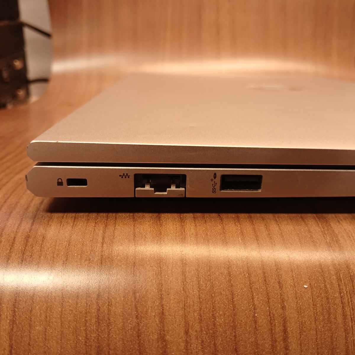 HP ProBook 450 G8 right-side ports showing lock slot, Ethernet, and USB port