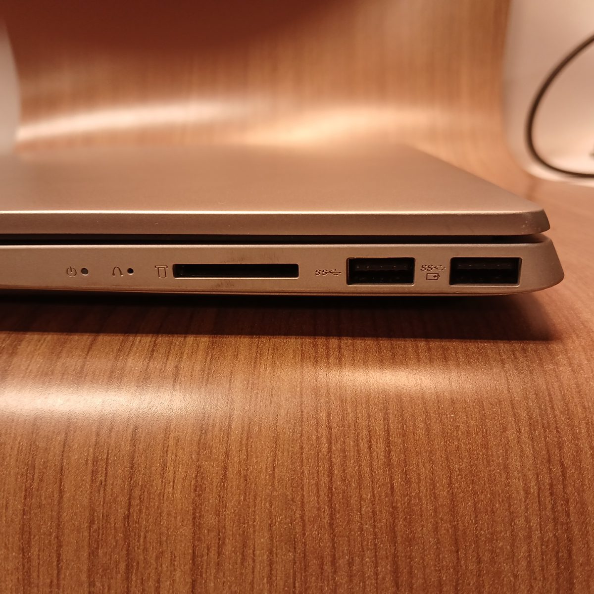 Right side ports on Lenovo IdeaPad S340-15IWL including SD card slot and USB ports