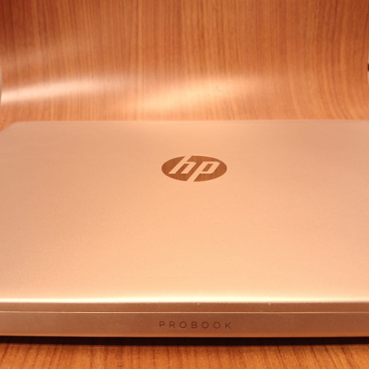 Top cover of HP ProBook 440 G6 silver laptop with HP logo