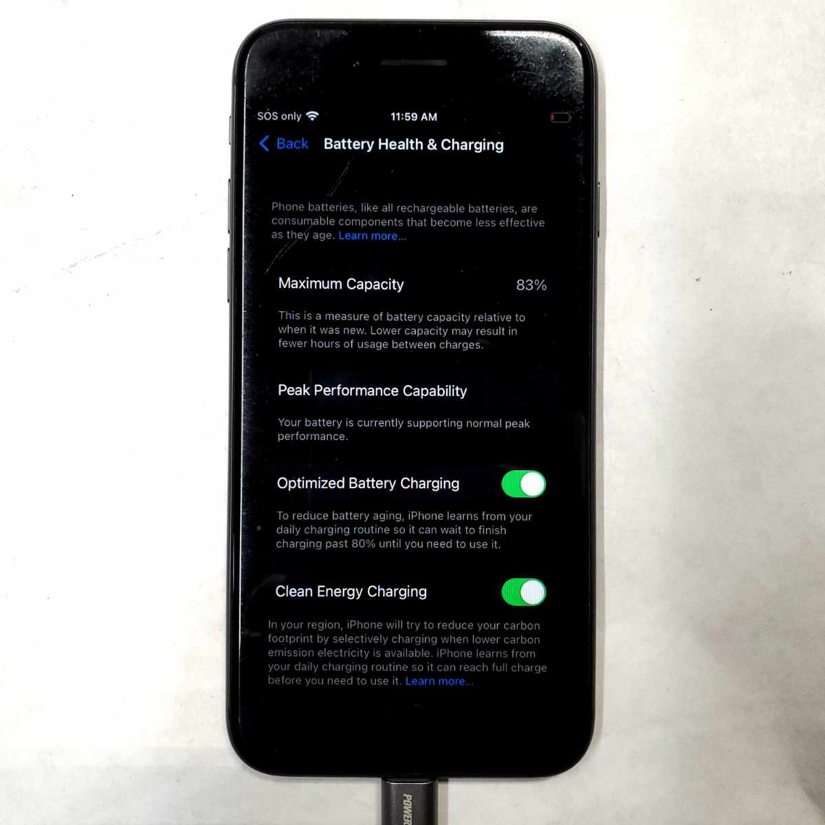 apple iphone 8th gen a1905 64gb space gray battery capacity