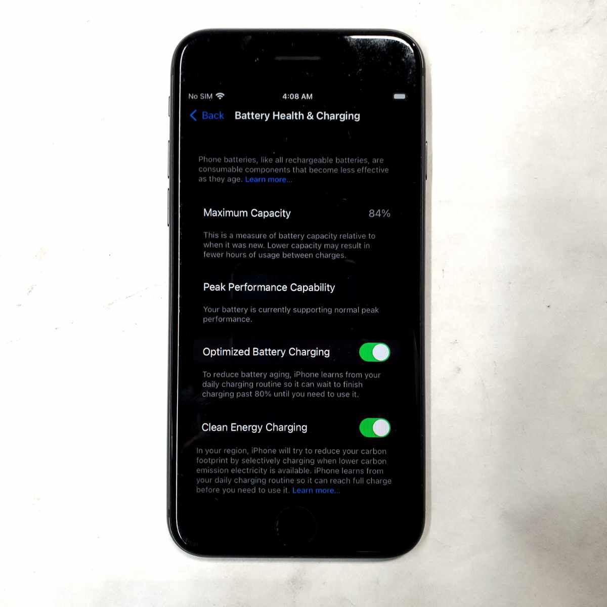 apple iphone 8th gen a1905 64gb space gray battery capacity