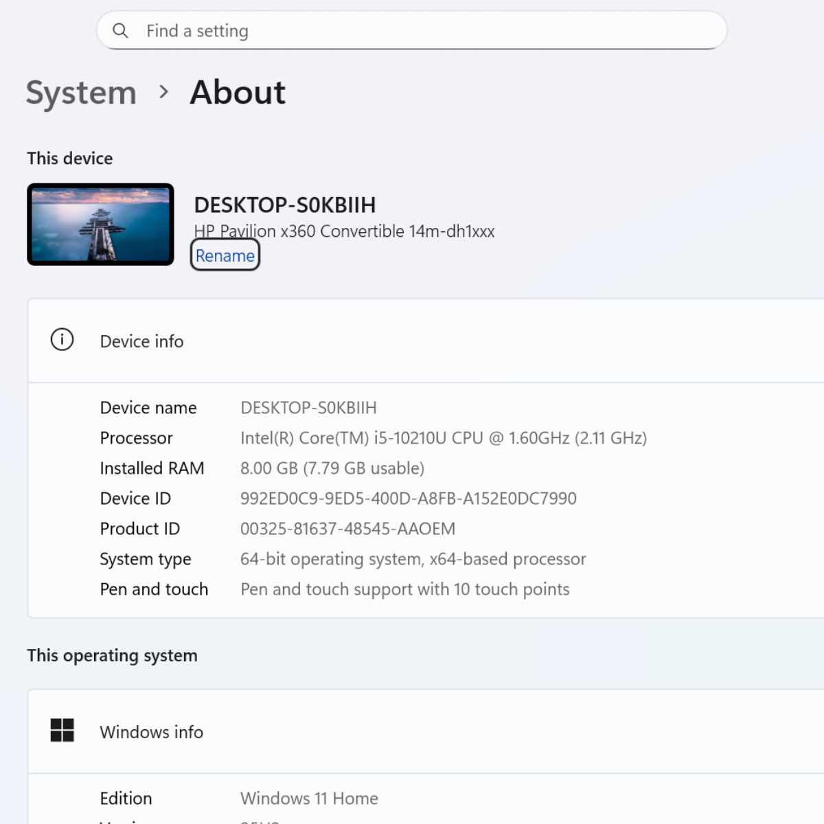 hp pavilion x360 laptop about page