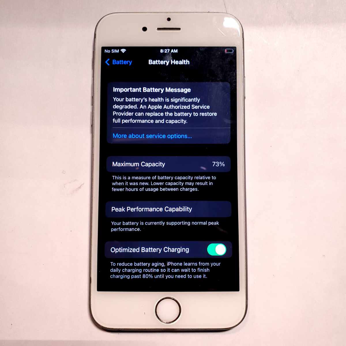 iphone 6s 64gb silver smartphone battery