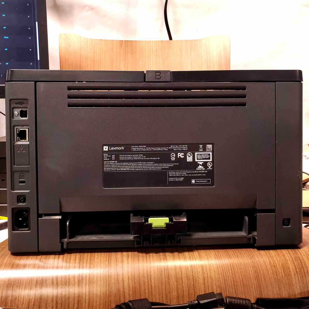 lexmark ms431dw wireless monochrome desktop printer back