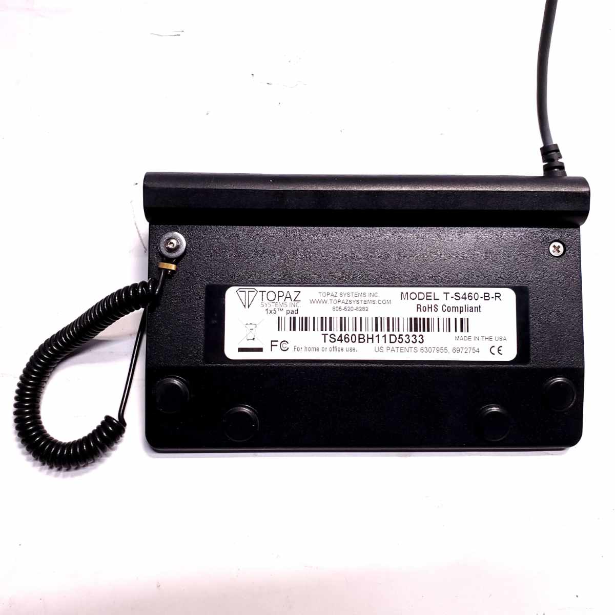topaz t-s460-b-r signature pad back