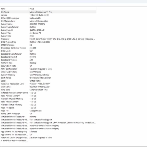 DELL Optiplex 5480 AiO 23.8" i5-10600T 16GB RAM 512GB SSD Windows 11 Pro - Image 5