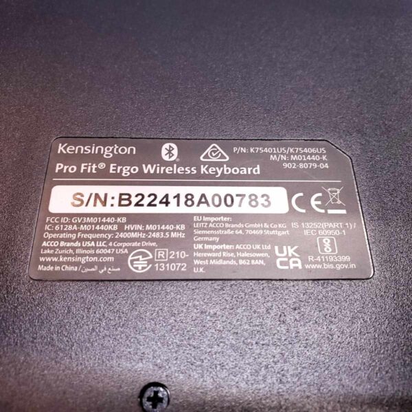 Kensington Pro Fit M01440-K Ergo Wireless Keyboard - Image 7