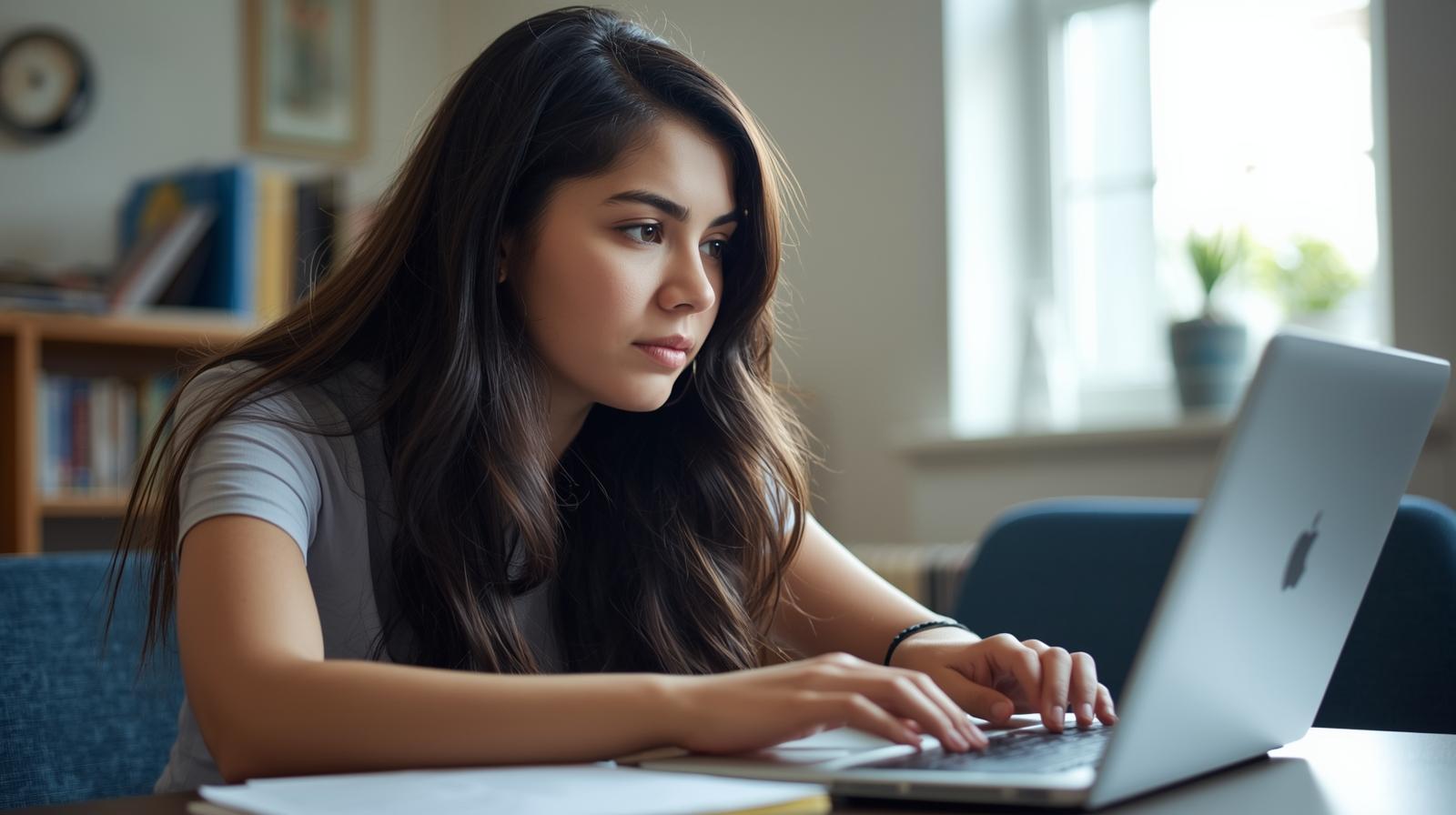 Student using refurbished laptop for college coursework give IT get IT